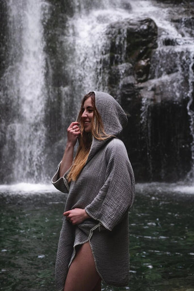 Tofino Towel 'Cocoon' Poncho - Grey