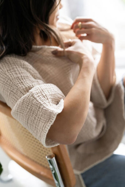 Tofino Towel 'Cocoon' Poncho -Tan