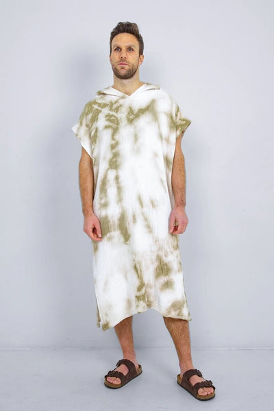 Tofino Towel Unisex 'Holden' Poncho - Khaki Tie-Dye