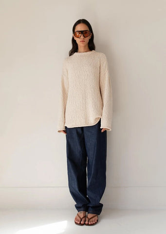 Paper Label 'Akoya' Relaxed Crewneck Sweater - Oatmeal