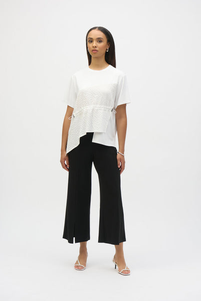 Joseph Ribkoff 252117 Dual Fabric Asymmetrical Top