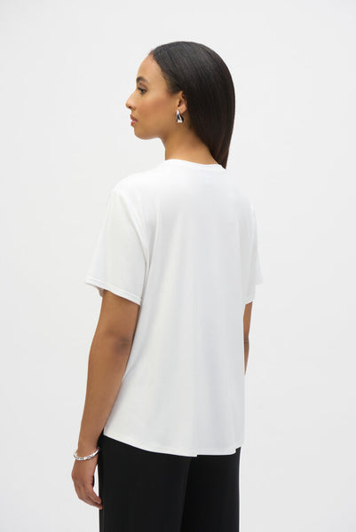 Joseph Ribkoff 252117 Dual Fabric Asymmetrical Top