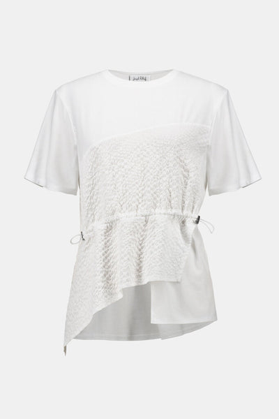 Joseph Ribkoff 252117 Dual Fabric Asymmetrical Top