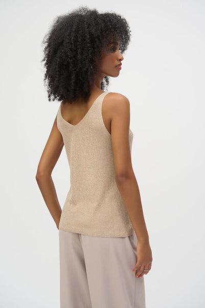 Joseph Ribkoff 252915 Metallic Knit Camisole - Champagne
