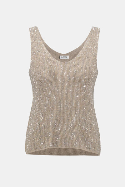 Joseph Ribkoff 252915 Metallic Knit Camisole - Champagne