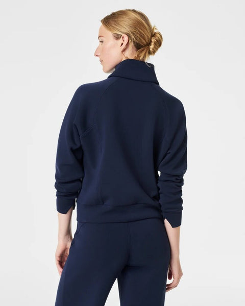 Spanx AirEssentials Half Zip Sweatshirt - Timeless Navy