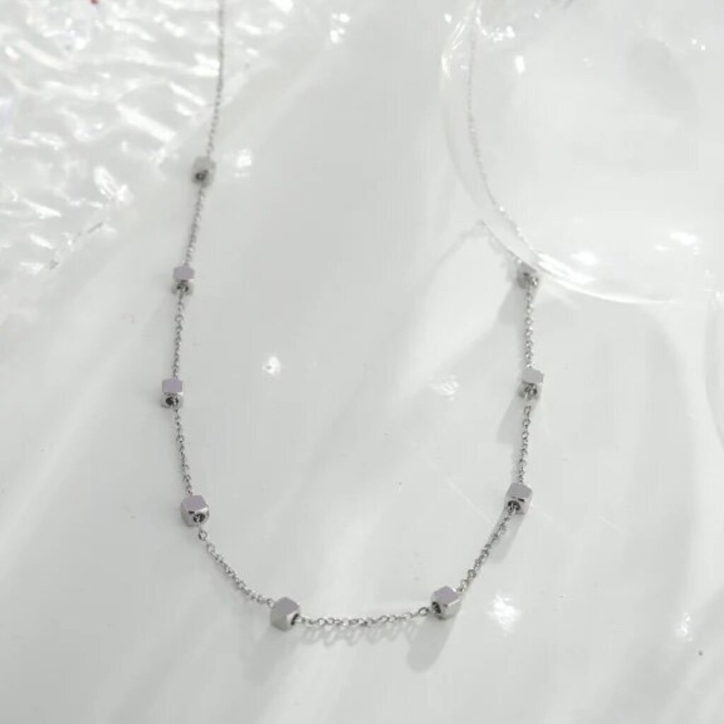 Hackney Nine 'Bexley' Square Bead Dainty Chain Necklace