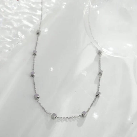 Hackney Nine 'Bexley' Square Bead Dainty Chain Necklace