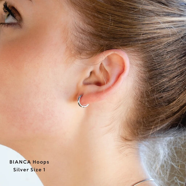 Hackney Nine 'Bianca' Classic Everyday Hoops - Silver