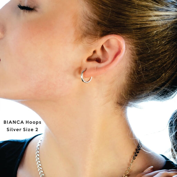 Hackney Nine 'Bianca' Classic Everyday Hoops - Silver