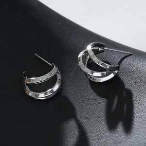 Hackney Nine 'Grizzana Triple Banded Stud Hoops