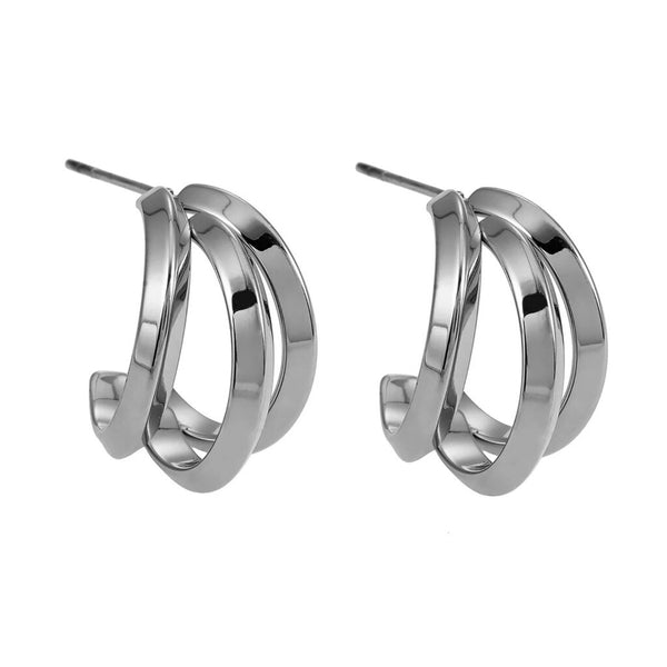 Hackney Nine 'Grizzana Triple Banded Stud Hoops