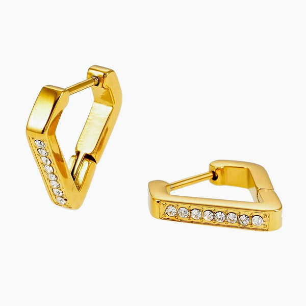 Hackney Nine 'Marietta' Zirconia Gemstone Triangle Mini Hoops