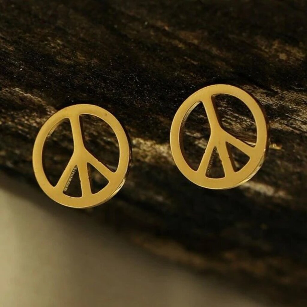 Hackney Nine Peace Sign Stud Earrings