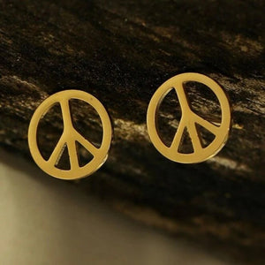 Hackney Nine Peace Sign Stud Earrings