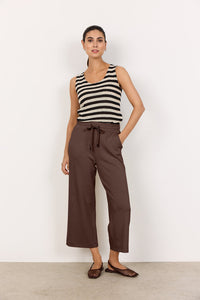 Soyaconcept 'Banu' Drawstring Waist Cropped Pant - Hot Fudge
