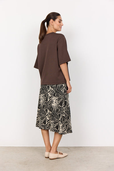 Soyaconcept 'Banu' 3/4 Sleeve Boxy Top - Hot Fudge