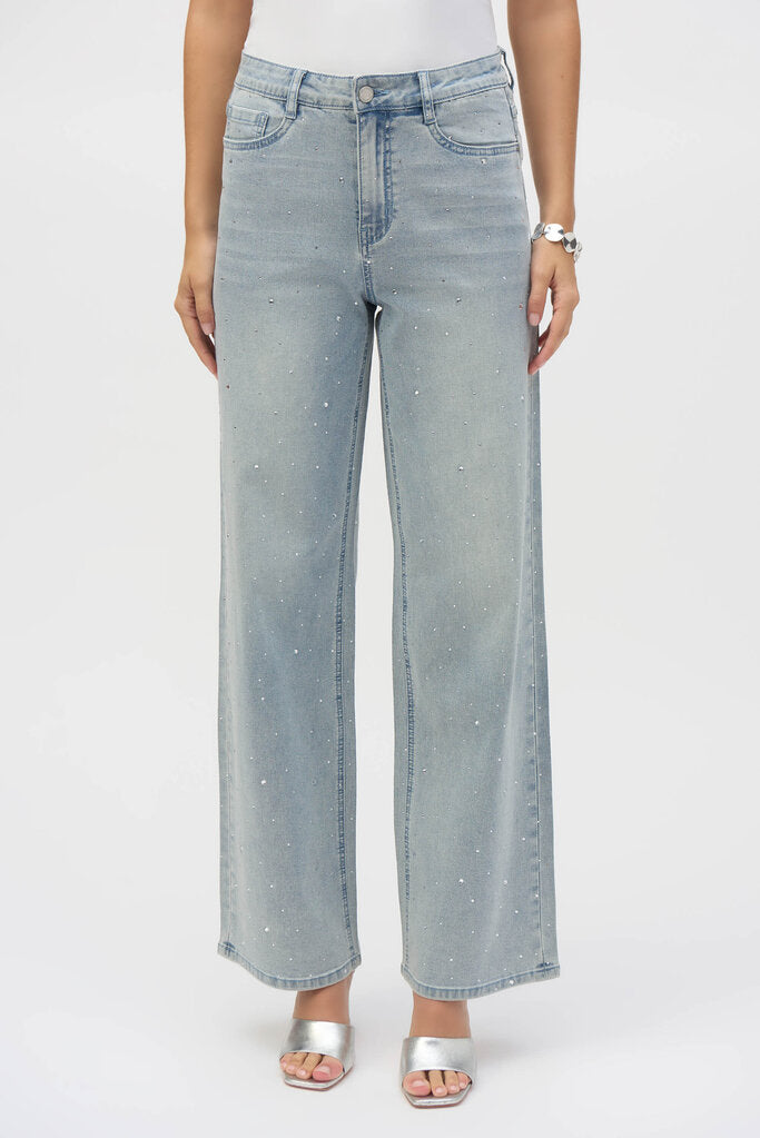 Joseph Ribkoff 252916 Wide Leg Denim With Crystals