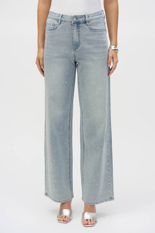 Joseph Ribkoff 252916 Wide Leg Denim With Crystals