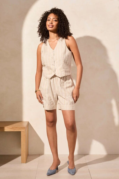 Tribal Button-Front Cotton Vest