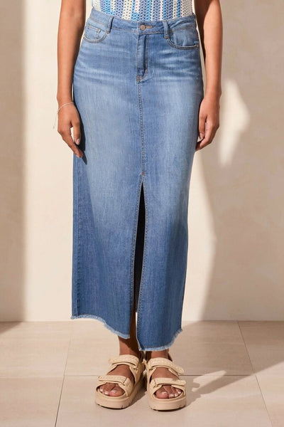 Tribal Full-Length Denim Skirt