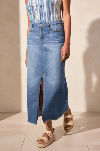 Tribal Full-Length Denim Skirt