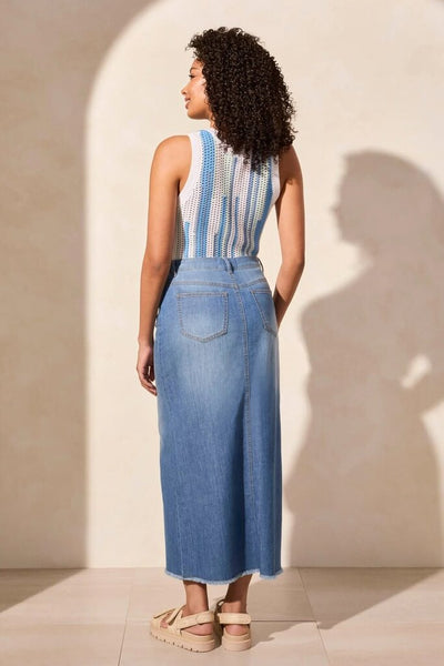 Tribal Full-Length Denim Skirt