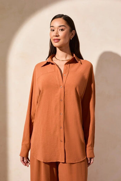 Tribal Airflow Raglan Sleeve Button Front Shirt - Desert Sand