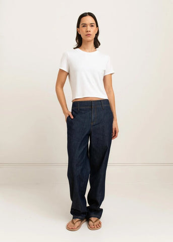 Paper Label 'Cassie' Cropped Tee - White