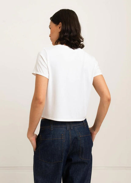 Paper Label 'Cassie' Cropped Tee - White
