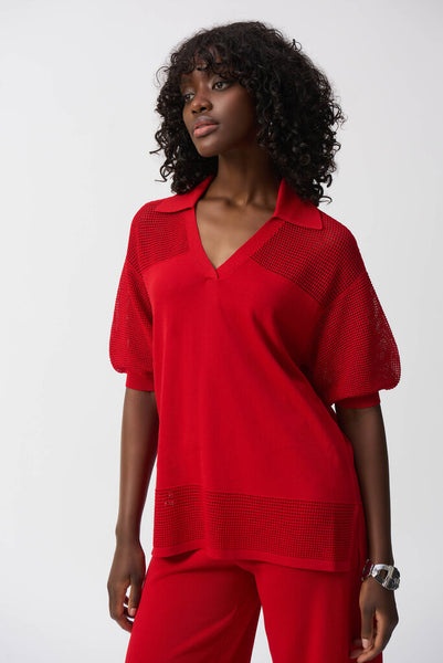 Joseph Ribkoff 251925 Pointelle Knit Top