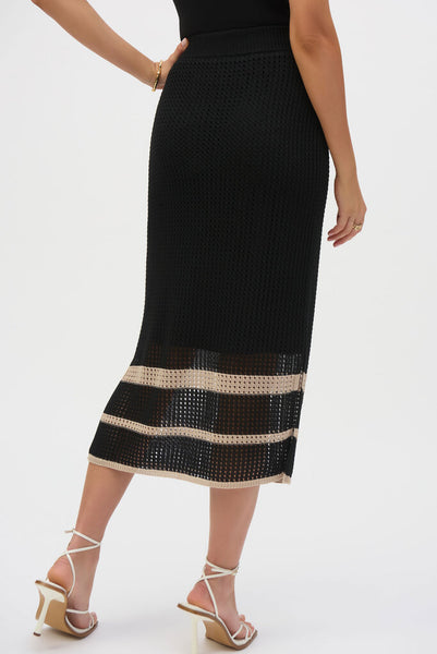 Joseph Ribkoff 252923 Open Stitch Knit Skirt