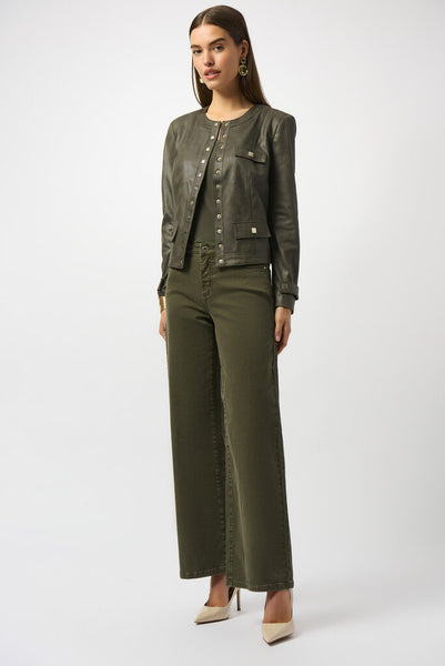 Joseph Ribkoff 'Goldie' Classic Wide-Leg Stretch Jeans - Avocado