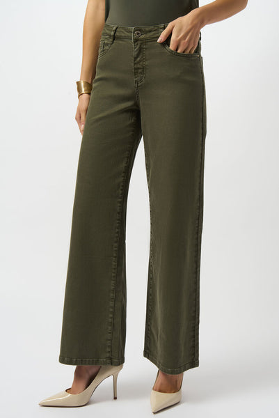Joseph Ribkoff 'Goldie' Classic Wide-Leg Stretch Jeans - Avocado