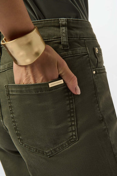 Joseph Ribkoff 'Goldie' Classic Wide-Leg Stretch Jeans - Avocado