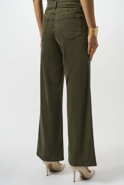 Joseph Ribkoff 'Goldie' Classic Wide-Leg Stretch Jeans - Avocado