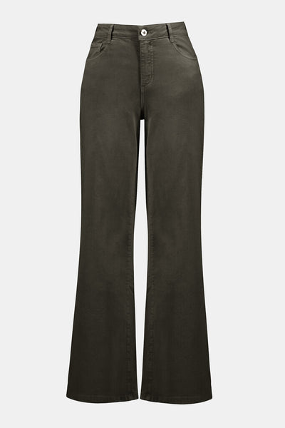 Joseph Ribkoff 'Goldie' Classic Wide-Leg Stretch Jeans - Avocado