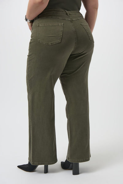 Joseph Ribkoff 'Goldie' Classic Wide-Leg Stretch Jeans - Avocado