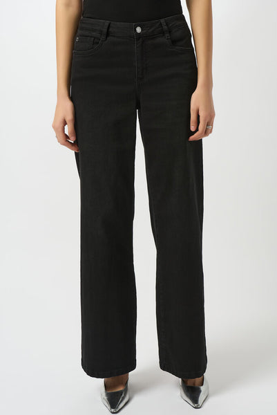 Joseph Ribkoff 'Goldie' Classic Wide-Leg Stretch Jeans - Black