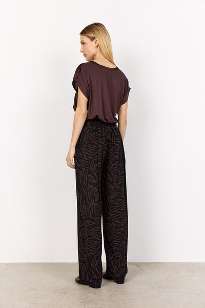 Soyaconcpet 'Thilde' Satin V-Neck Blouse - Hot Fudge