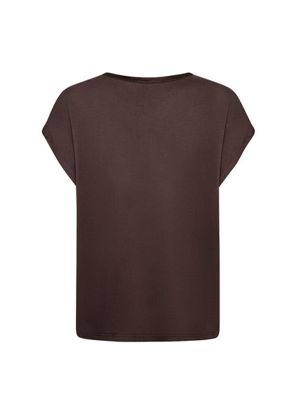 Soyaconcpet 'Thilde' Satin V-Neck Blouse - Hot Fudge