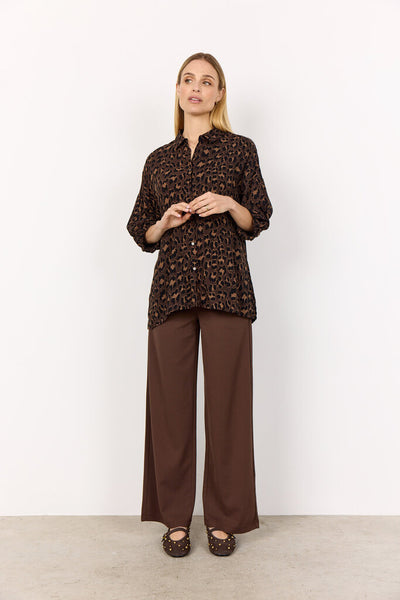 Soyaconcept 'Safira' Leopard Print Bubble Sleeve Blouse