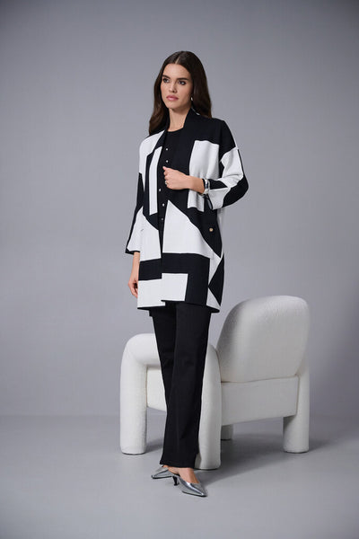 Joseph Ribkoff 253901 Jacquard Colour-Block Cover-Up