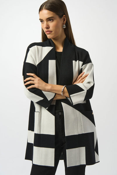 Joseph Ribkoff 253901 Jacquard Colour-Block Cover-Up
