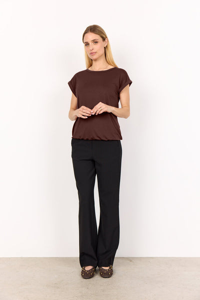 Soyaconcept 'Marica' Cuffed Sleeve Blouse - Hot Fudge