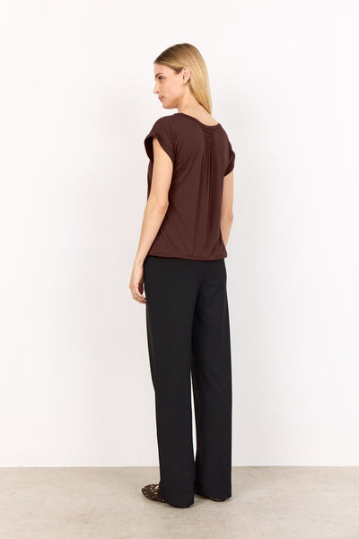 Soyaconcept 'Marica' Cuffed Sleeve Blouse - Hot Fudge