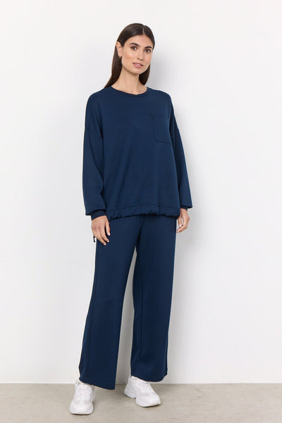 Soyaconcept 'Banu' Wide Leg Pant - Navy