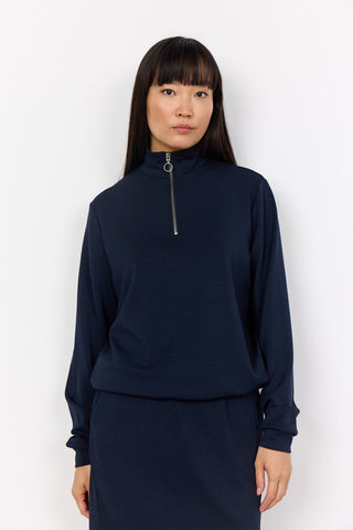 Soyaconcept 'Banu' 1/4 Zip Sweatshirt - Navy