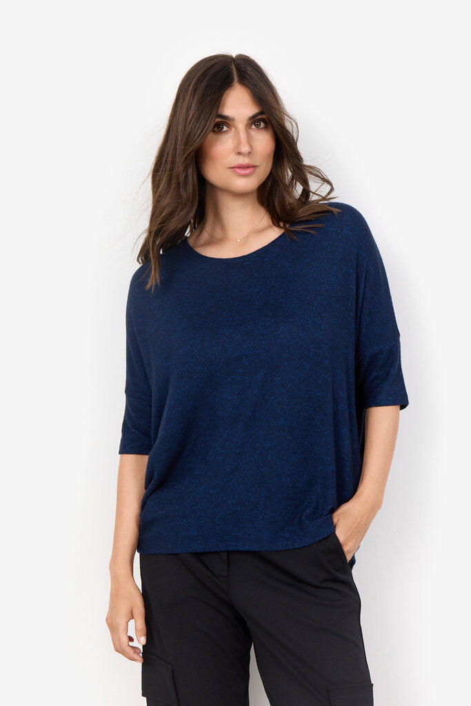 Soyaconcept 'Biara' Short Sleeve Top - Navy