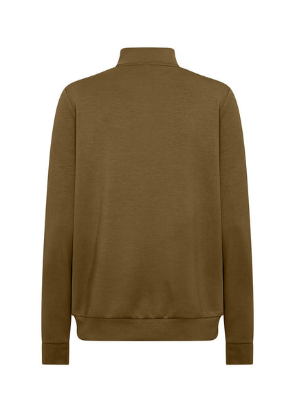 Soyaconcept 'Banu' 1/4 Zip Sweatshirt - Misty Olive